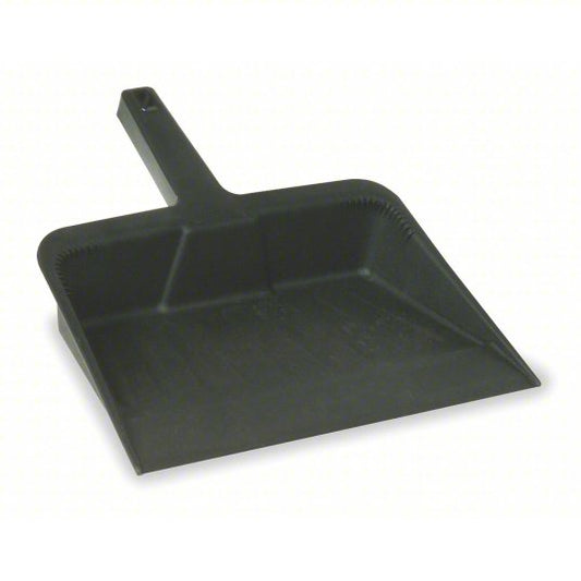 Handheld Dust Pan: Plastic, 5 7/8 in Handle Lg, 12 in Wd, 12 in Dp, Black (1VAJ7)