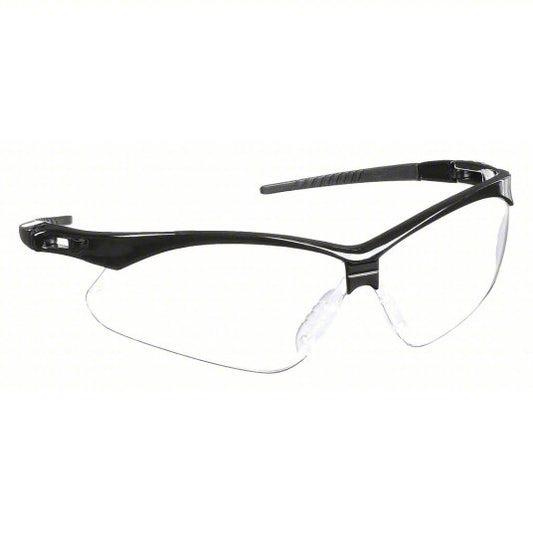 CONDOR Safety Glasses: Anti-Scratch, No Foam Lining, Wraparound Frame, Half-Frame, Black, Black (23Y617)