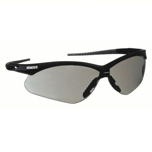 Safety Glasses: Anti-Scratch, No Foam Lining, Wraparound Frame, Half-Frame, Gray, Black (25688)