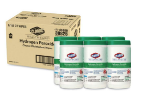 Clorox Healthcare Hydrogen Peroxide Cleaner Disinfectant Wipes, 9 x 6.75, Unscented, White, 95/Canister, 6 Canisters/Carton (30824)