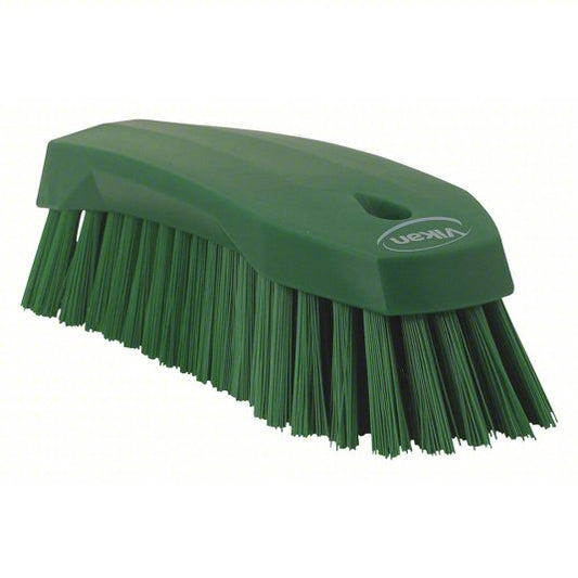 Scrub Brush: Stiff, Plastic, 7 1/2 in Brush Lg, 7 1/2 in Handle Lg, 2 1/2 in Head Wd, Green (38902)