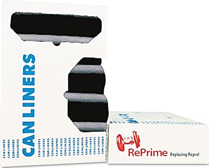 Can Liners, Prime Resin, 37 x 50, 1.3 mils, Black, 20 Bags/Roll, 5 Rolls/Carton (HERH7450PKR01)