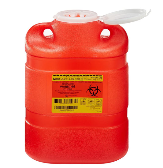 Sharps Container BD™ Red Base,Vertical Entry 2.05 Gallon (#169748)