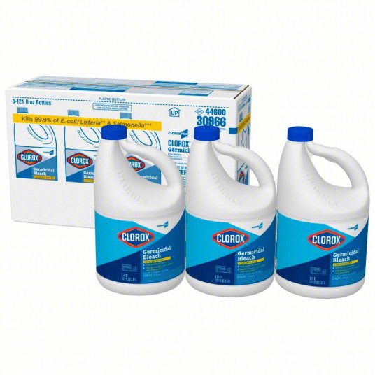Clorox Concentrated Germicidal Bleach, Regular, 121 oz Bottle, 3/Carton (30966CT)