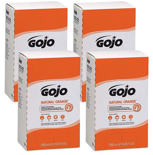GOJO Liquid Hand Soap Refill for Dispenser, Orange Citrus Scent, 67 oz., 4/Carton (7255-04)