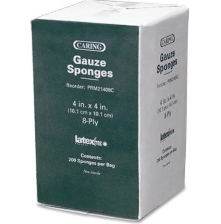Gauze Sponges, Non-Sterile, 8-Ply, 4"x4", 200/PK, WE, PK200, (G101833597)