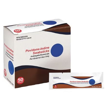 Swab Stick, Povidone Iodine, PK50, (G9509105)