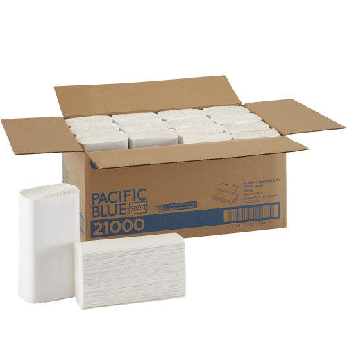 Georgia Pacific Professional Blue Select Multi-Fold 2 Ply Paper Towel, 9.2 x 9.4, White, 125/Pack, 16 Packs/Carton (21000)