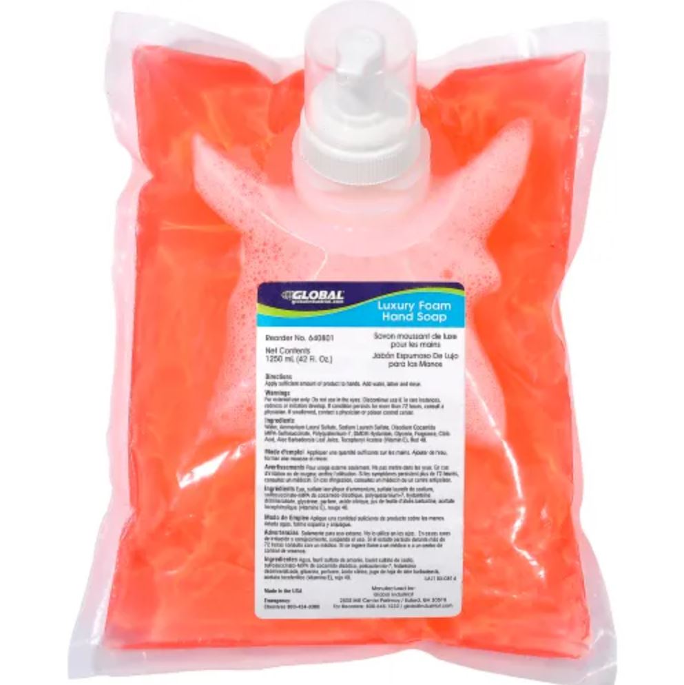Global Industrial™ Luxury Foam Hand Soap 1200ml Refill - 6 Refills/Case (640801)