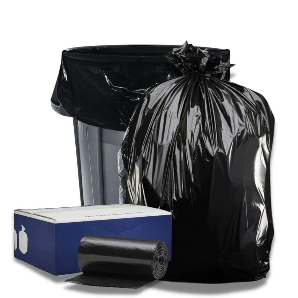 Heritage Low-Density Repro Can Liner, 55 gal, 1.5 mil, 36" x 58", Black, 100/Carton (X7258AK)