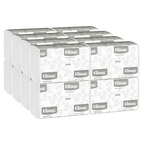 Kleenex Multi-Fold Paper Towels, 1-Ply, 9.2 x 9.4, White, 150/Pack, 16 Packs/Carton (01890)