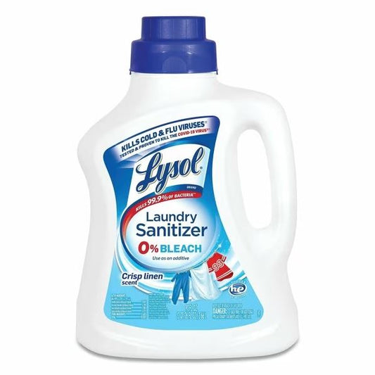 LYSOL Brand Laundry Sanitizer, Liquid, Crisp Linen, 90 oz, 4/Carton (95872)