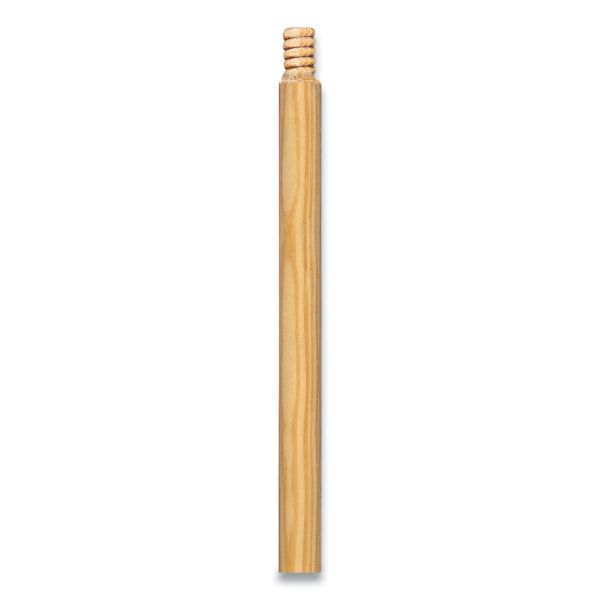Professional Push Broom Handle with Wood Thread, Wood, 60", Natural (CWZ24420792)