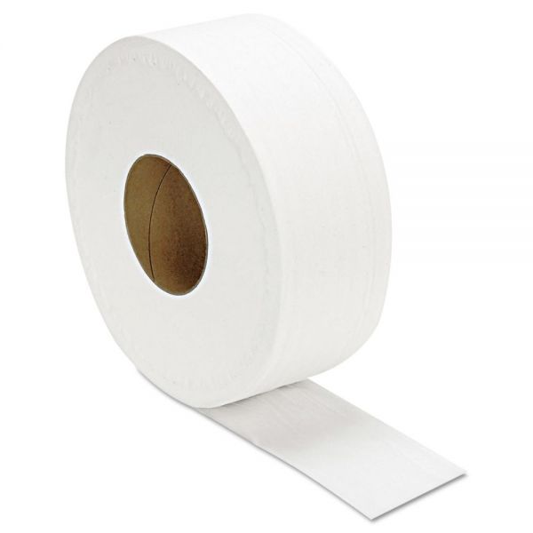 Boardwalk JRT Bath Tissue, Jumbo, Septic Safe, 2-Ply, White, 3.3" x 1,000 ft, 12 Rolls/Carton (6100B)