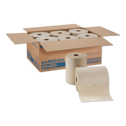 enMotion 10 Inch Recycled Paper Towel Rolls, Brown, 6 Rolls Per Case (89480)