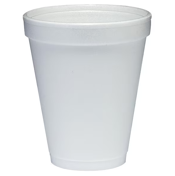 Dart Foam Drink Cups, 10 oz, White, 25/Bag, 40 Bags/Carton (10J10)