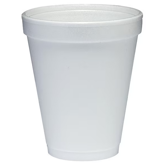 Dart Foam Drink Cups, 10 oz, White, 25/Bag, 40 Bags/Carton (10J10)