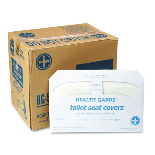 HOSPECO Health Gards Toilet Seat Covers, 14.25 x 16.5, White, 250 Covers/Pack, 20 Packs/Carton (HG5000CT)