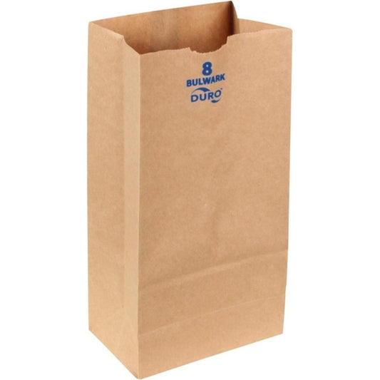 Duro Bag 71008 8 lb. 6 1/8 x 4 1/8 x 12 7/16 Heavy Duty Kraft Grocery Bag | 400 per Case (71008)