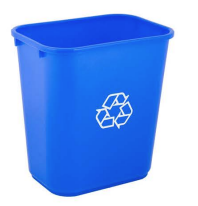 Desk Recycling Container - 28 Quarts - Blue
