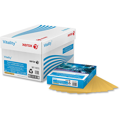 Xerox Vitality Multipurpose Pastel Paper Letter - 8 1/2" x 11" - 20 lb Basis Weight - Jam-free - Goldenrod - 500 / Ream (SPRSC70056)