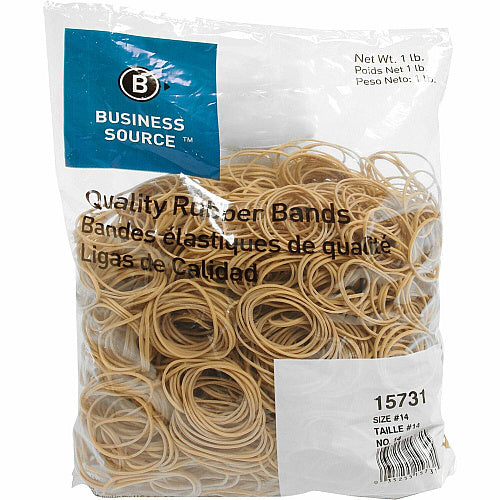 Business Source Quality Rubber Bands Size: #14 - 2" Length x 0.1" Width - Sustainable - Rubber - Crepe - 2250 / Pack (BSN15731)