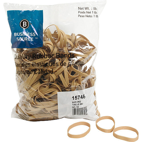 Business Source Quality Rubber Bands Size: #62 - 2.5" Length x 0.3" Width - Sustainable - Rubber - Crepe - 450 / Pack (BSN15746)