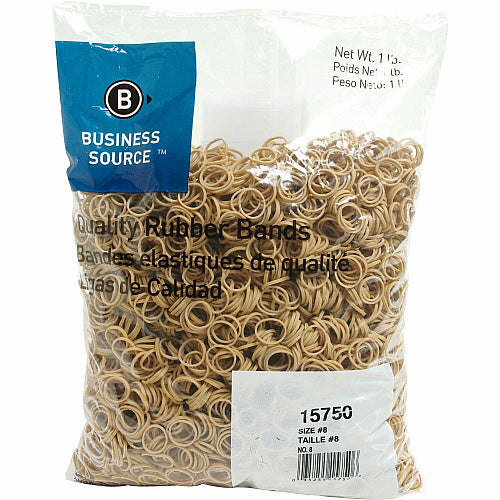 Business Source Quality Rubber Bands Size: #8 - 0.9" Length x 0.1" Width - Sustainable - Rubber - Crepe - 5200 / Pack (BSN15750)