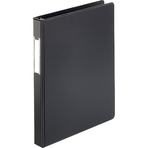 Business Source Basic Round Ring Binder w/Label Holder 1" Binder Capacity - Letter - 8 1/2" x 11" Sheet Size - 3 Ring(s) - Fastener(s): Round Ring - Vinyl - Black - Recycled - Open and Closed Triggers, Label Holder - 1 Each (BSN28559)