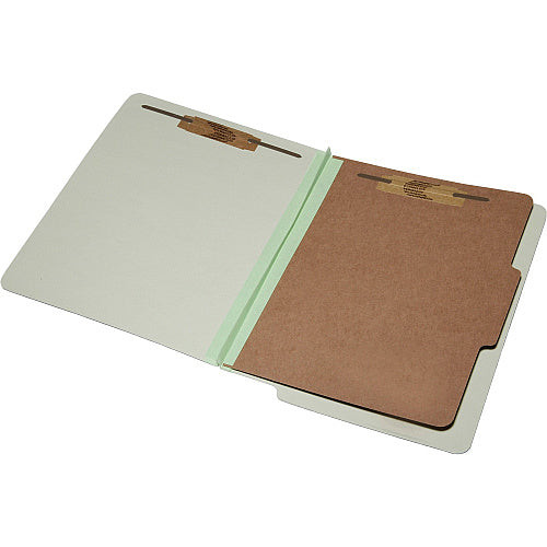 AbilityOne 7530015907106 SKILCRAFT End Tab Classification Folders, 1 Divider, Letter Size, Light Green, 10/Box