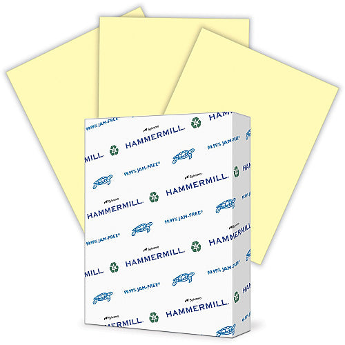 Recycled Copy Paper - Yellow 96 Brightness - Letter - 8 1/2" x 11" - 24 lb Basis Weight - Smooth - Sustainable Forestry Initiative (SFI) - Jam-free, Acid-free - Yellow - 500 / Ream (SPRSC7006)