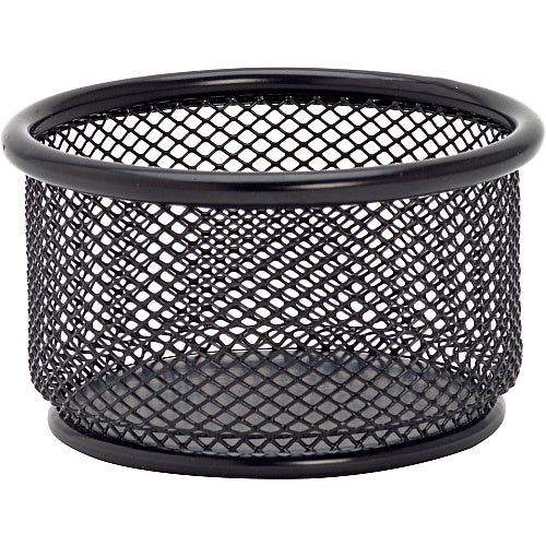 Lorell Mesh Wire Pencil Cup Holder 3.8" Height x 2.1" Width - Steel - Black - 1 Each (LLR84150)
