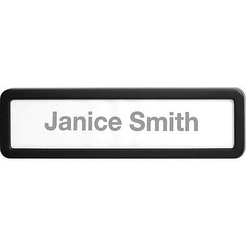Lorell Recycled Cubicle Nameplate 0.9" Width x 2.7" Height - Wall - Plastic - Black - 1 Each (LLR80669)