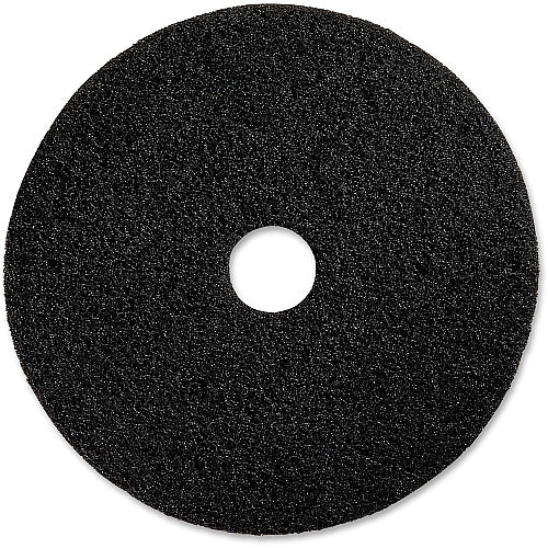 Genuine Joe Black Floor Stripping Pad 20" Diameter x 1" Thickness - Stripping, Floor - 175 rpm to 350 rpm Speed Supported - Resilient, Heavy Duty, Flexible, Dirt Remover, Long Lasting, Abrasive, Rotate - Fiber, Resin - Black - 5 / Carton (GJO90220)