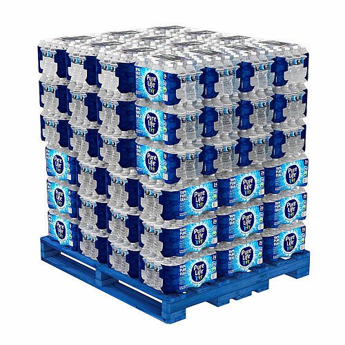 Pure Life Purified Bottled Water Ready-to-Drink - 16.91 fl oz (500 mL) - 24/Carton - 78 / Pallet (NLE101264PL)