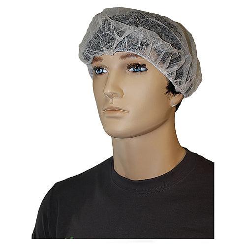 Genuine Joe Nonwoven Bouffant Cap Recommended for: Hospital, Laboratory - Large - 21" Stretched Diameter - Contaminant Protection - Polypropylene - White - Lightweight, Comfortable, Elastic Headband - 100 / Pack (GJO85140)