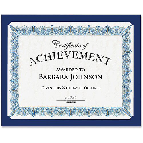 FranklinCovey Geographics Recycled Certificate Holder Navy - 30% Recycled - 10 / Pack (GEO47835)