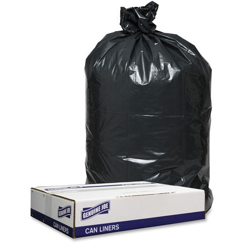 Genuine Joe Low Density Black Can Liners, 70% Recycled  1.25 Mil, 38 x 58, 100/CS (GJO98209)