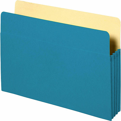 Business Source Letter Recycled File Pocket 8 1/2" x 11" - 3 1/2" Expansion - Blue - 10% Recycled - 1 Each (BSN26550)