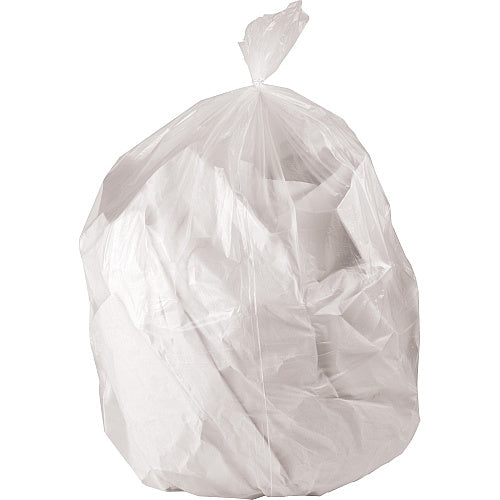 Genuine Joe Strong Economical Trash Bags 33 gal Capacity - 40" Length x 33" Width x 0.63 mil (16 Micron) Thickness - Clear - Resin - Waste Disposal - 250 / Carton (GJO02855)