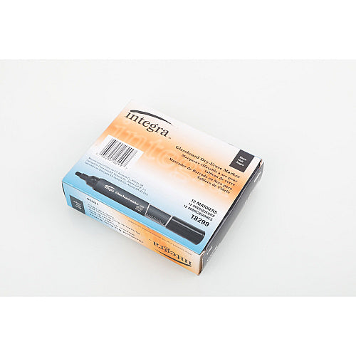 Integra Dry-Erase Markers Erasable - Black Ink - 12 / Box (ITA18299)