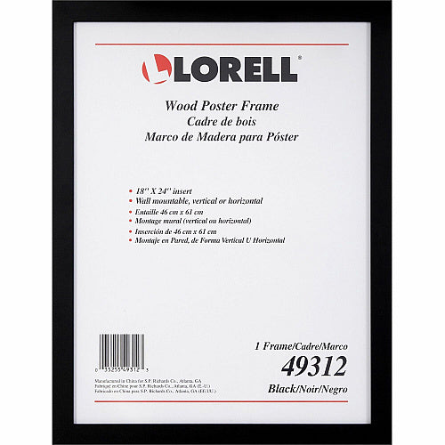 Lorell Wide Frame 18" Frame Size - Rectangle - Horizontal, Vertical - Black - 1 Each (LLR49312)