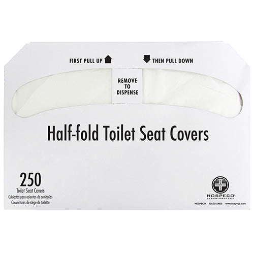 Recycled Toilet Seat Covers, Half-fold, White, 250/pk, 20 Pks/cs, Case Of 5000 (HOSRP5000)