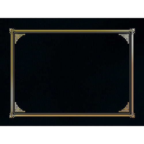 Geographics Letter, A4 Recycled Certificate Holder 8 1/2" x 11" , 10" x 8" , 8 17/64" x 11 11/16" - Linen - Black - Die-cut, Embossed - 30% Recycled - 6 / Pack (GEO45331H)