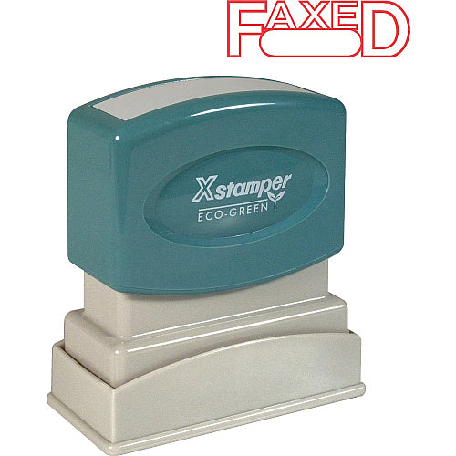 Xstamper FAXED Title Stamps Message Stamp - FAXED - 0.50" Impression Width x 1.62" Impression Length - 100000 Impression(s) - Red - Recycled - 1 Each (1350)