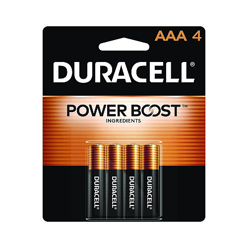 Duracell Power Boost CopperTop Alkaline AAA Batteries, 4/Pack (DURMN2400B4Z)