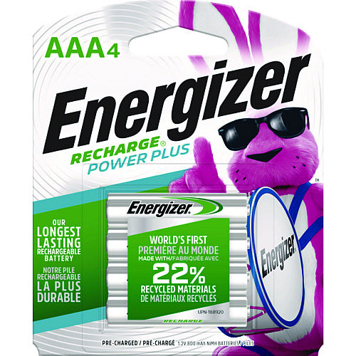 Energizer NiMH Rechargeable AAA Batteries, 1.2 V, 4/Pack (EVENH12BP4)