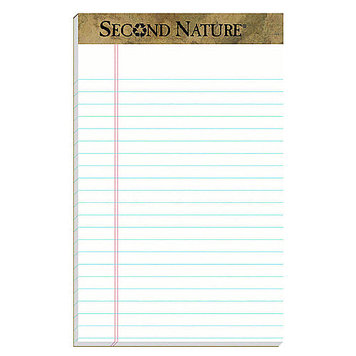 TOPS Second Nature Recycled Ruled Pads, Narrow Rule, 50 White 5 x 8 Sheets, Dozen (TOP74830)