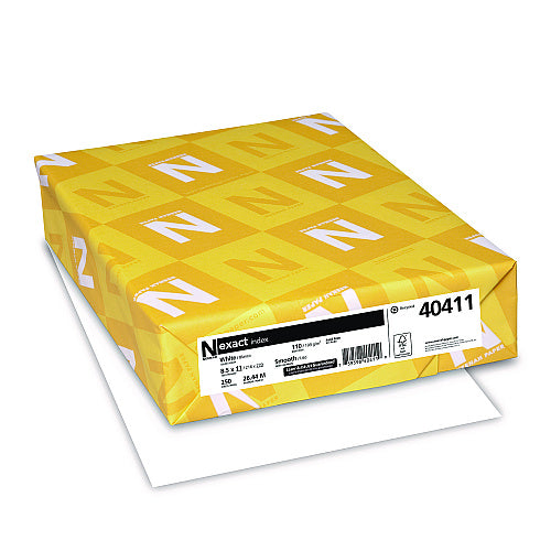 Index Card Stock, 94 Bright, 110 lb Index Weight, 8.5 x 11, White, 250/Pack (SPRSC70028)