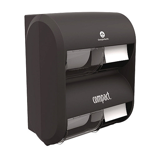 Georgia Pacific Professional Compact Quad Vertical Four Roll Coreless Tissue Dispenser, 12.31 x 14.81 x 7.86, Black (56744B)